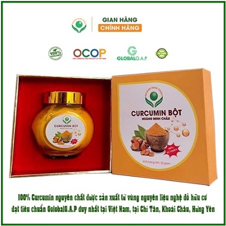 Bột Curcumin nguyên chất Hoàng Minh Châu Hưng Yên Lọ 50gr