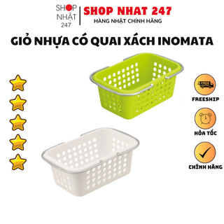 [Hỏa Tốc HN] Giỏ nhựa đựng đồ có quay xách Inomata cỡ trung nội địa Nhật Bản