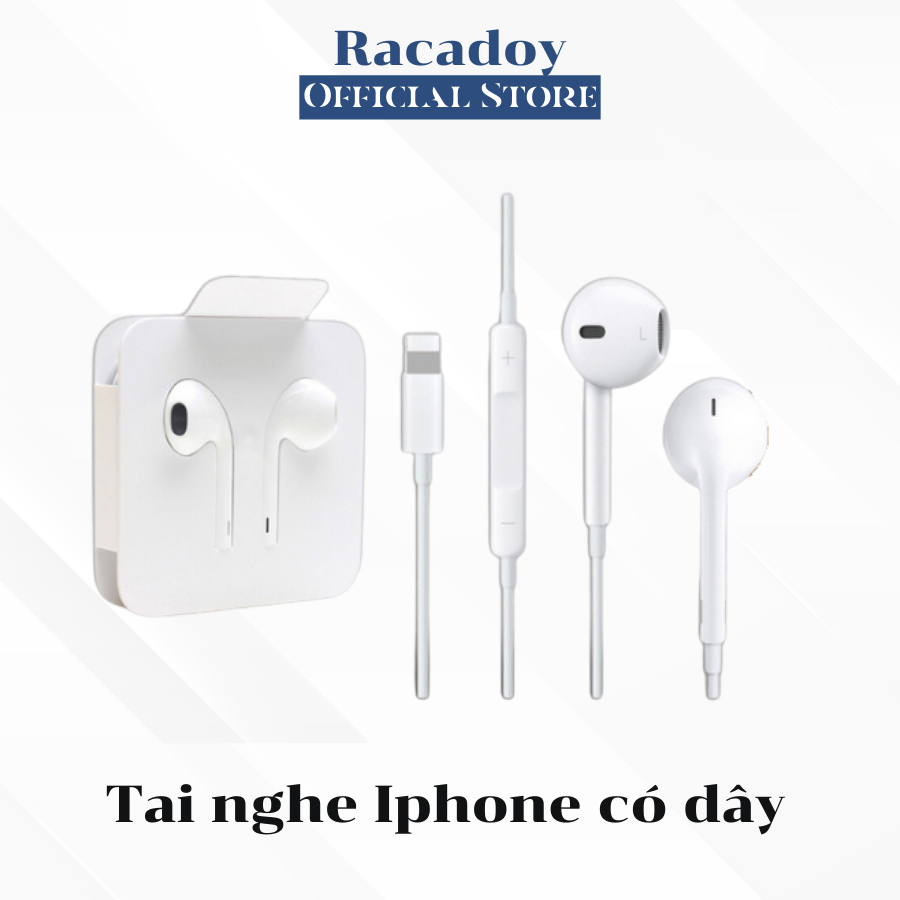 Tai Nghe Chân Dẹt Hiển Thị Cửa Sổ Kết Nối Có Mic Cho Táo 7/8/7Plus/8Plus/X/Xsmax/11/12/13/14/Pro Max (LOẠI TỐT)_ Racadoy