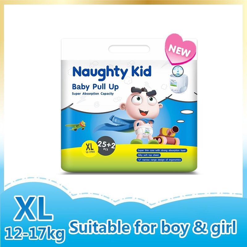 TÃ BỈM/QUẦN Naughty Kid bỉm em bé Công nghệ Nhật bản ôm sát thấm 1L hút thông thoáng NB/S/M/L/XL/XXL/XXXL