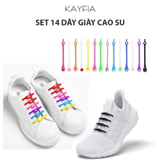 Dây cao su KAYFIA đàn hồi thông minh cho giày sneaker trẻ em, người lớn, nam nữ (14 dây)