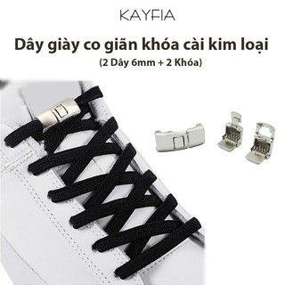 Dây giày thể thao KAYFIA kèm khóa cài kim loại không cần buộc cho Nam Nữ, Trẻ em, Người già