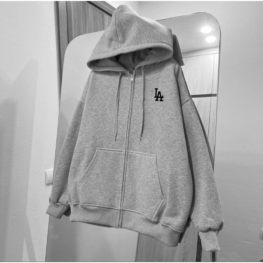 Áo Khoác Áo hoodie Zip LA & MLB Basic Có Khóa Kéo Zip Nam Nữ chính hãng ,i hình chuẩn form,hàng siêu đẹp ACA_STORE