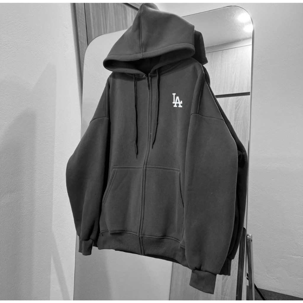 Áo Khoác Áo hoodie Zip LA & MLB Basic Có Khóa Kéo Zip Nam Nữ chính hãng ,i hình chuẩn form,hàng siêu đẹp ACA_STORE