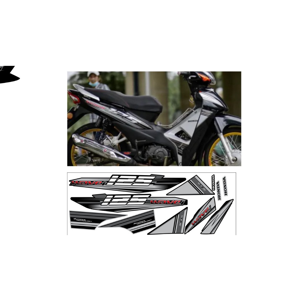 TEM WAVE I 125 BẢN XÁM ĐEN CAO CẤP, TEM THIẾT KẾ 3 LỚP SIÊU DÍNH