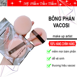 Bông phấn phủ Vacosi siêu mềm mịn bám phấn