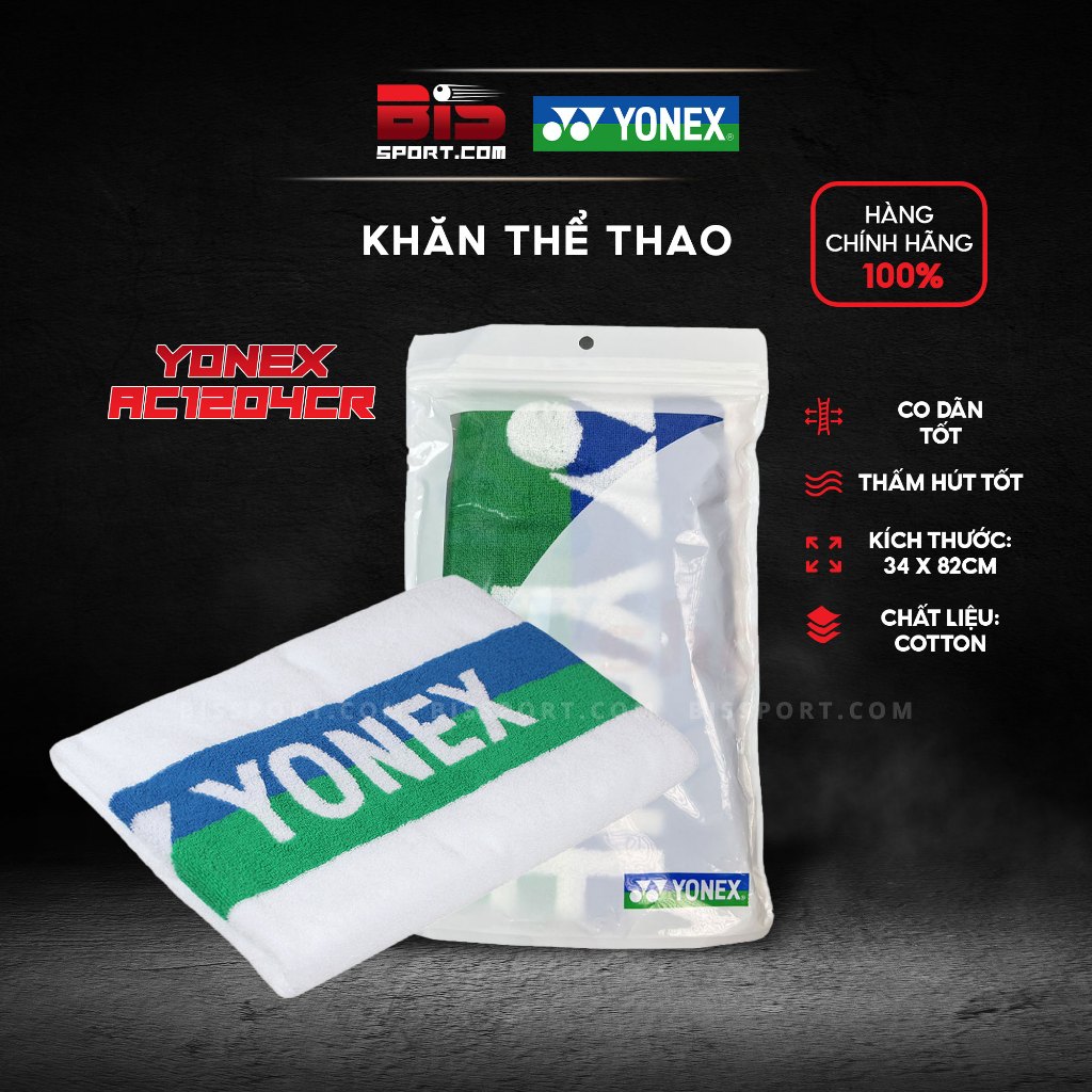 Khăn Cầu Lông Yonex AC1204CR Chính Hãng - Siêu Thấm Hút, Thời Trang Đẳng Cấp, Cotton Mềm Mịn, Bền Chắc