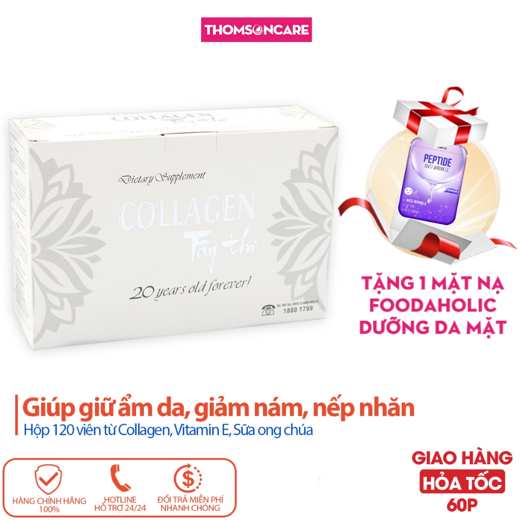 Collagen Tây Thi giúp làm đẹp da, giữ ẩm, giảm đồi mồi trên da từ Collagen thêm Vitamin E - Thomsoncare