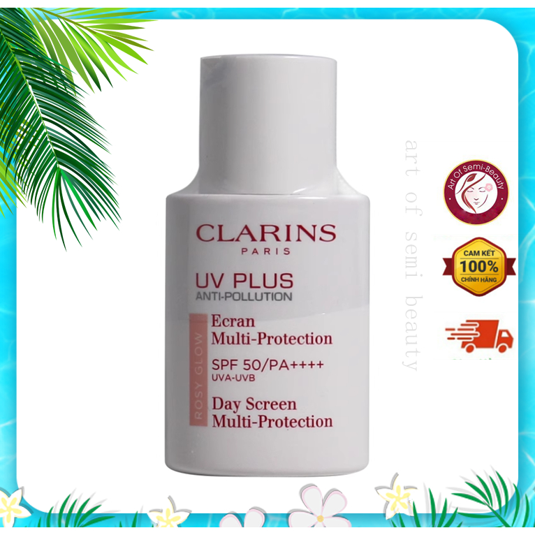 Kem Chống Nắng Clarins Rosy Glow lên tone Hồng