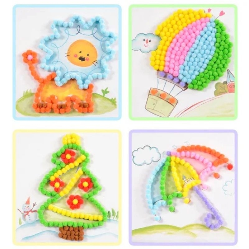 Pompom trang trí cây thông noel