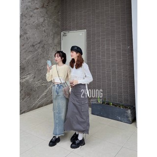 Chân váy jean dáng dài [2YOUNG] CV422 (ảnh thật)