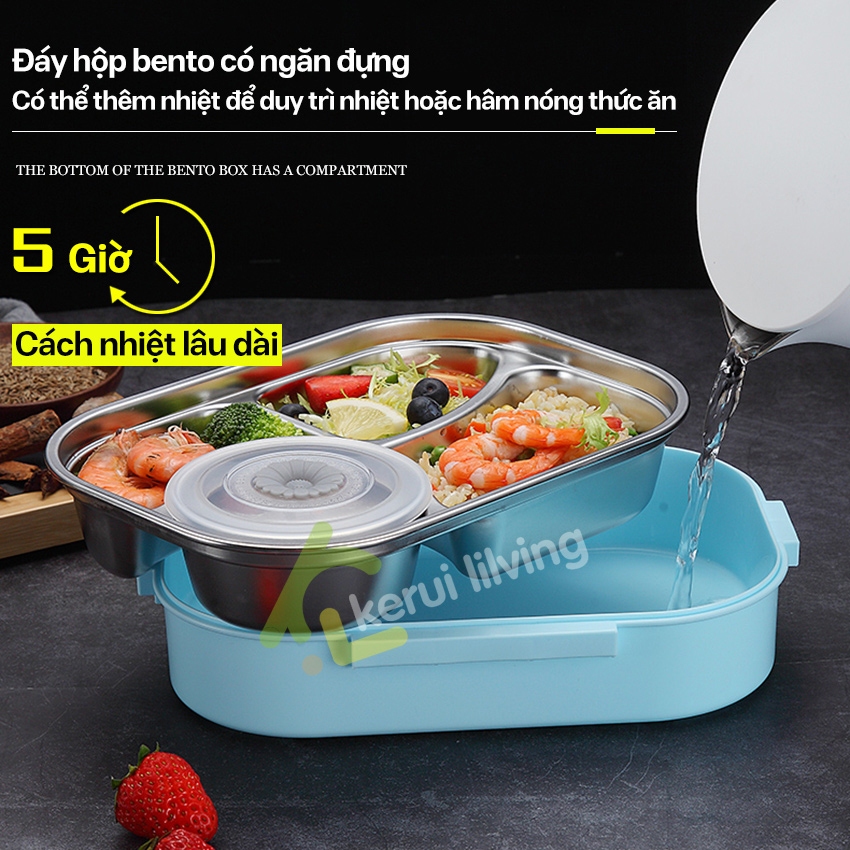 Hộp cơm khay inox cao cấp BUNA, Hộp đựg thức ăn Camen cơm chia ngăn, Hộp cơm chịu nhiệt lò vi sóng | BigBuy360 - bigbuy360.vn