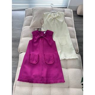 Đầm jaju nơ cổ tweed kami