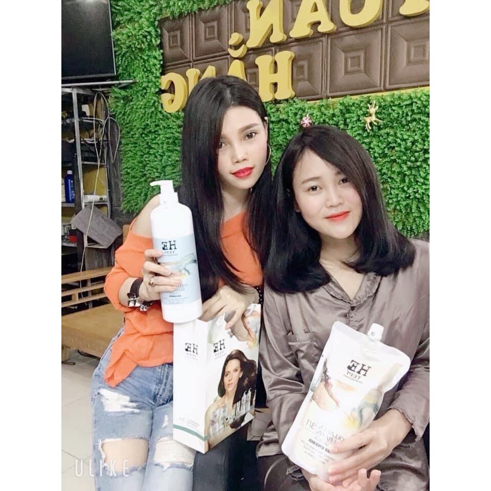 Dầu gội xả keratin HE TEPI 1000ML * 2 Kiềm dầu phục hồi nang tóc siêu mềm mượt hương nước hoa