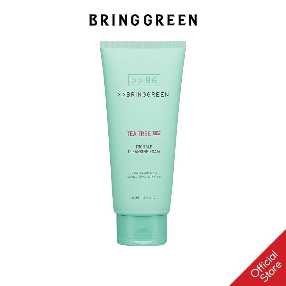 Sữa Rửa Mặt BRING GREEN TEA TREE CICA TROUBLE CLEANSING FOAM 200ML DOUBLE SET