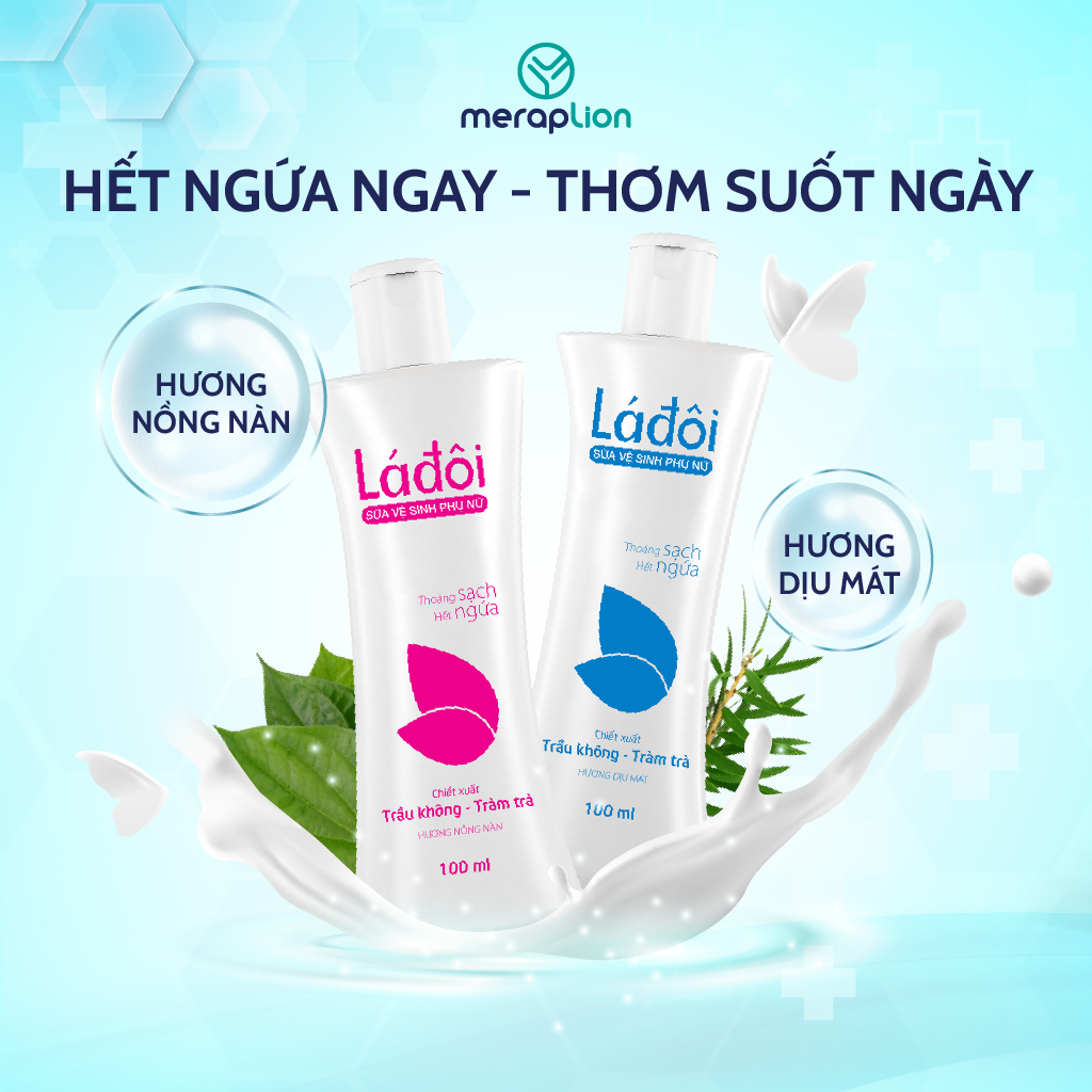 Combo 2 Sữa vệ sinh phụ nữ LÁ ĐÔI 200ml làm sạch tác nhân gây ngứa, mùi và viêm nhiễm phụ khoa
