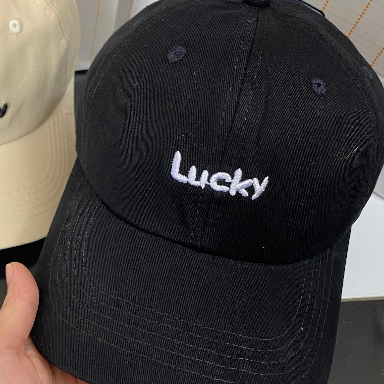 Mũ lưỡi trai, nón kết nam nữ thêu chữ Lucky phong cách Hàn Quốc, M232