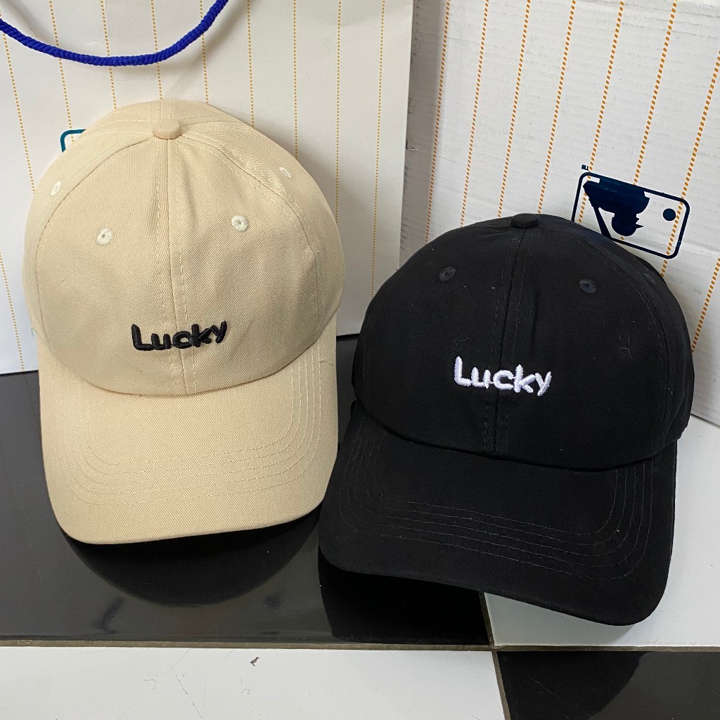 Mũ lưỡi trai, nón kết nam nữ thêu chữ Lucky phong cách Hàn Quốc, M232