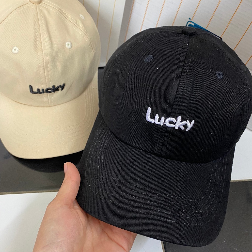 Mũ lưỡi trai, nón kết nam nữ thêu chữ Lucky phong cách Hàn Quốc, M232