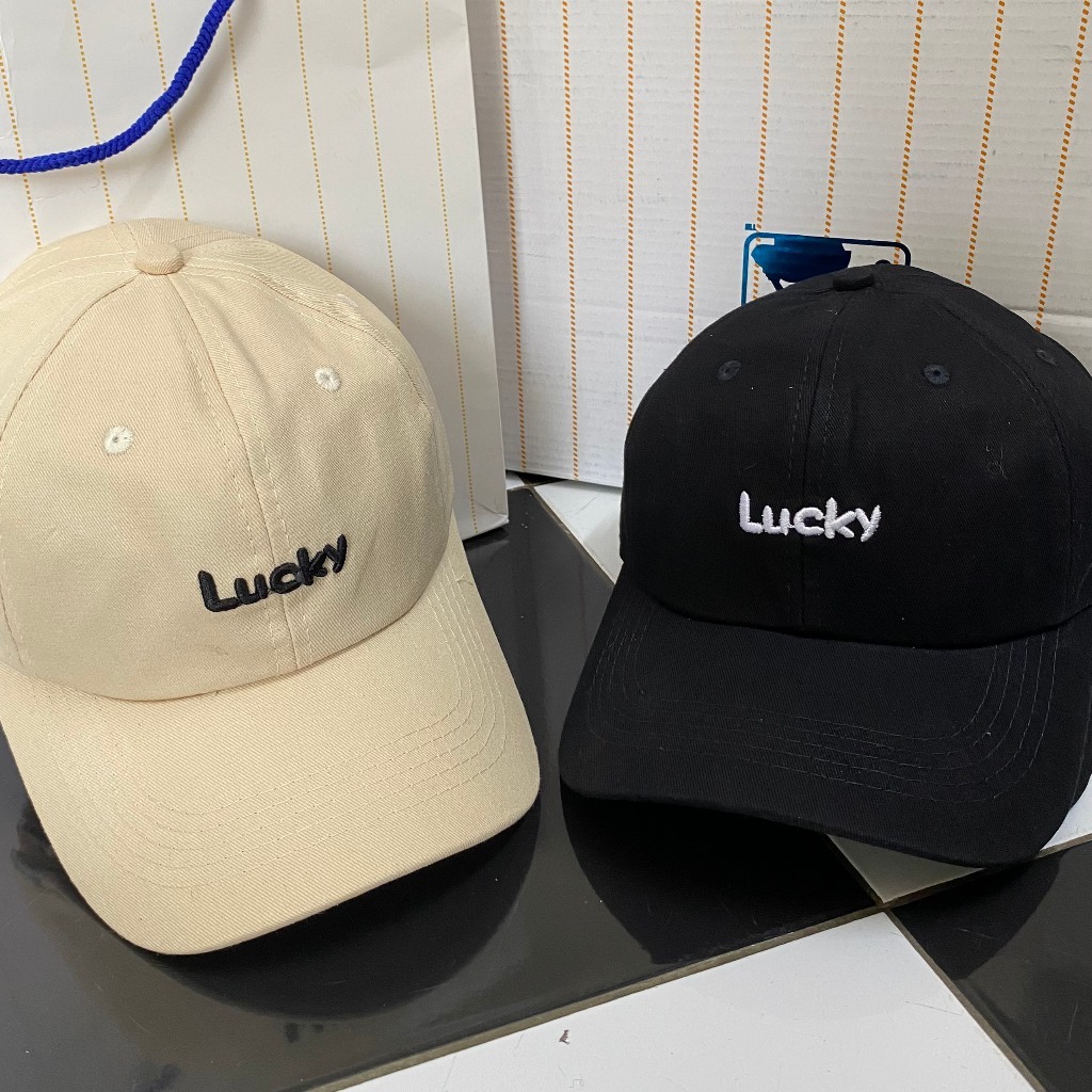 Mũ lưỡi trai, nón kết nam nữ thêu chữ Lucky phong cách Hàn Quốc, M232