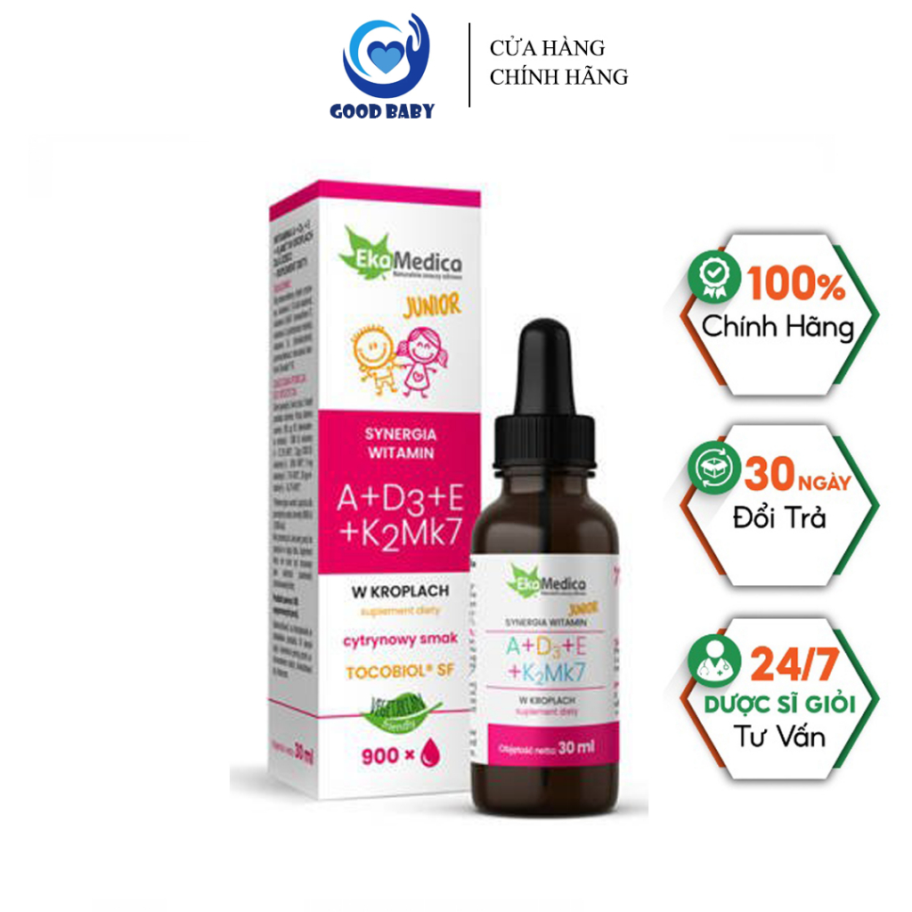 VITAMIN TỔNG HỢP A+D3+E+K2M7 EKA MEDICA JUNIOR CHO BÉ