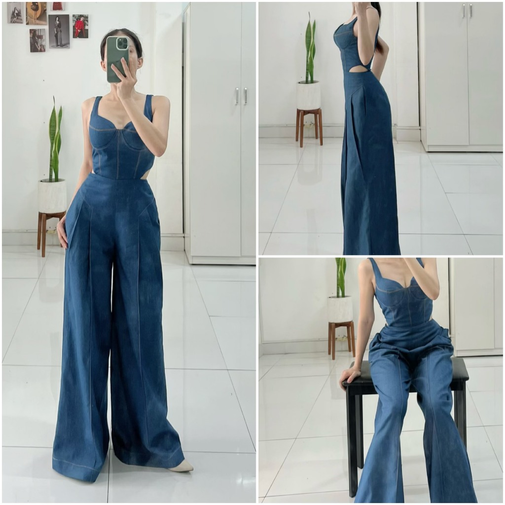 Jump bộ jeans liền thân, có video sản phẩm (VD131)