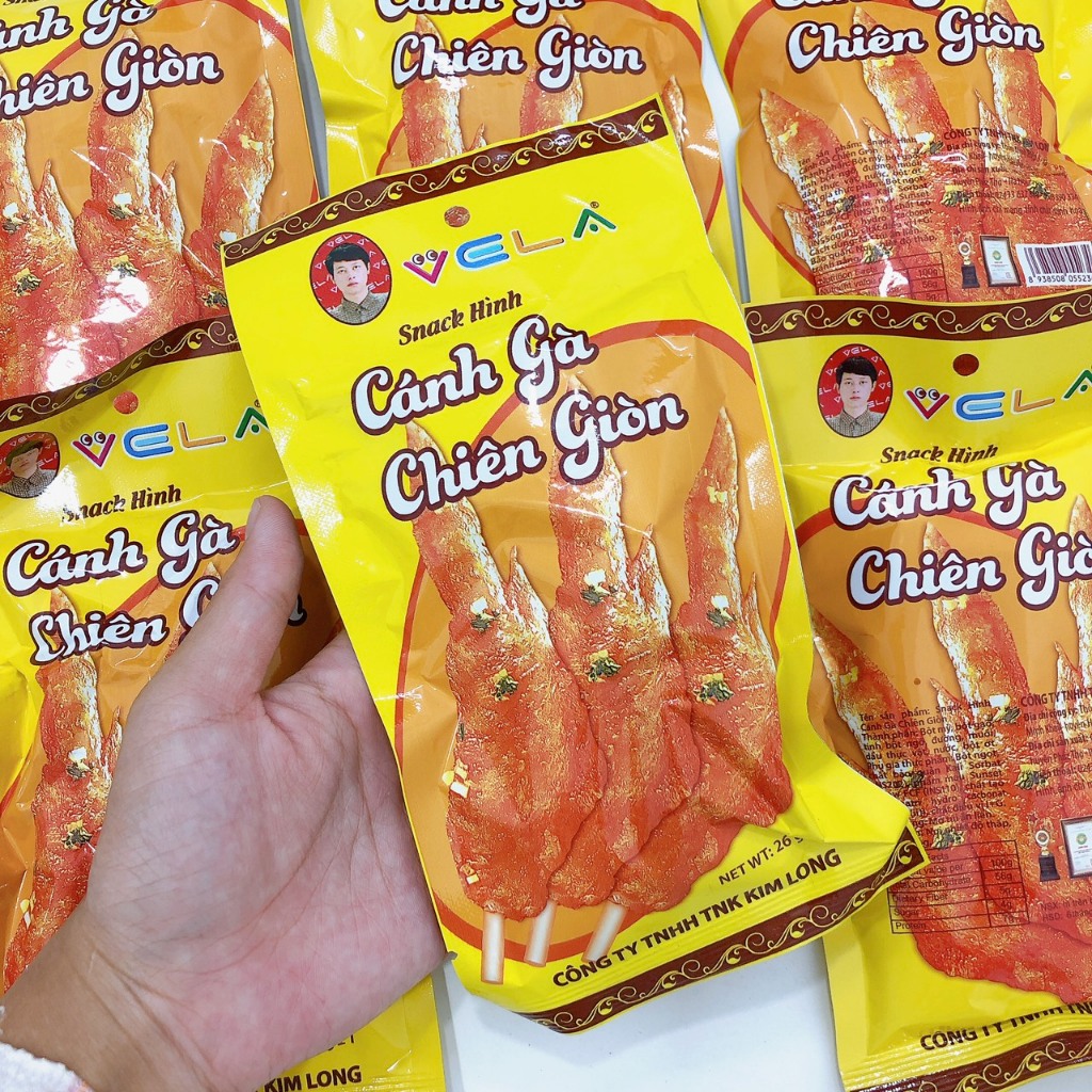 Snack hình cánh gà chiên giòn VELA giòn sụn thơm ngon, đồ ăn vặt cổng trường hot nhất