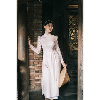 Minx - áo dài tơ thêu tay mẫn đan