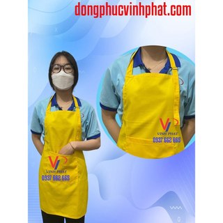 Tạp Dề Yếm Phục Vụ Nhân Viên Quán,Tạp Dề Dài Vàng Kaiki 65.35 Vải Đẹp-Hình Thật