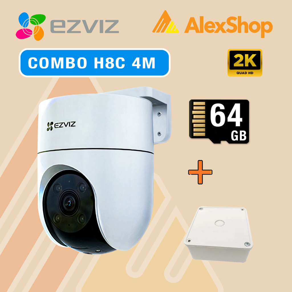 [COMBO] Camera Ezviz H8c (4M)+ Thẻ 64G+ Đế Hộp Kỹ Thuật