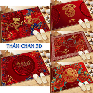 Thảm lau chân 3d tết 2024 họa tiết sang trọng- mẫu tùy chọn