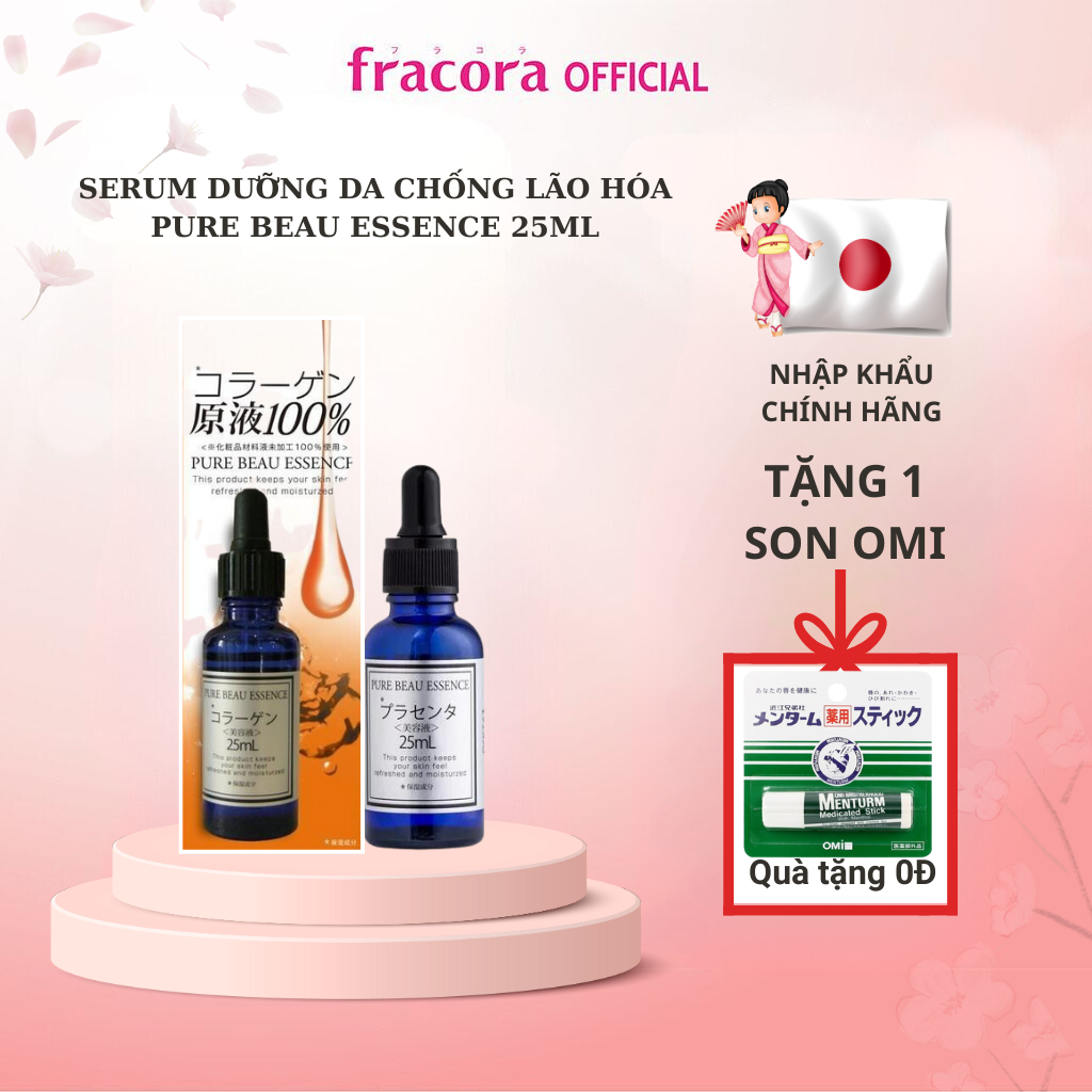 Serum Pure 25ml Dưỡng Da Bổ Sung Collagen, Tinh Chất Dưỡng Da Pure Beau Essence Nội Địa Nhật