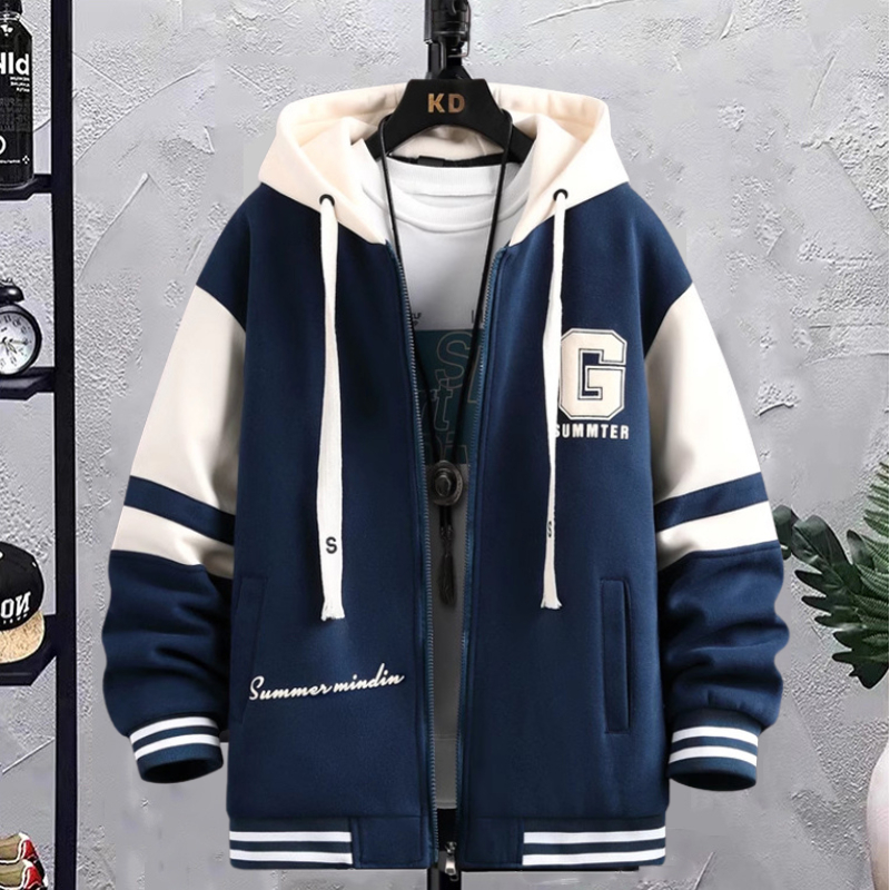 Áo Khoác Nỉ Nam Dài Tay Kéo Khóa Phối Tay Họa Tiết In Chữ Form Rộng Thời Trang Zenkonu AO KHOAC NAM 053V1