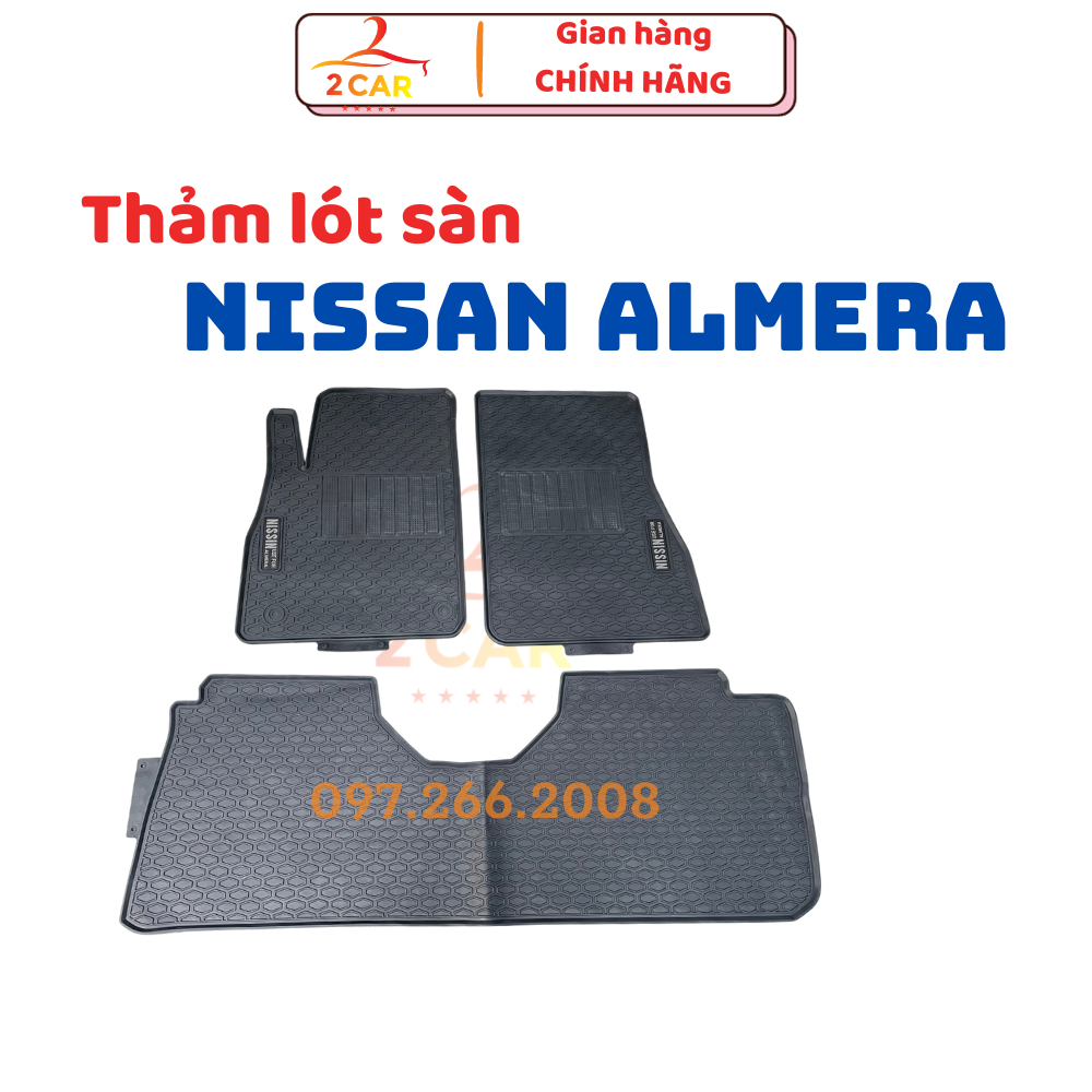 Thảm sàn, lót sàn cao su xe Nissan Almera 2021- 2022 - 2023 - Hàng đúc theo xe Mẫu NISSIN không mùi, dễ vệ sinh