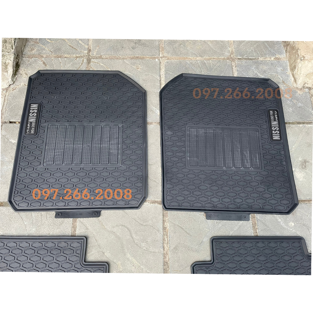 Thảm lót sàn cao su cho xe Honda HRV không mùi, dễ vệ sinh, Không thấm nước- Mẫu NISSIN cao cấp