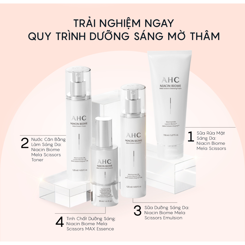 Tinh Chất Cấp Ẩm Sáng Da AHC Niacin Biome Mela Scissors Max Essence 30ml