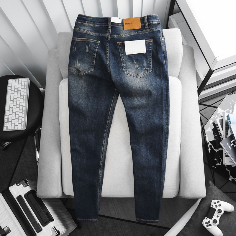 Quần jean denim nam slimfit xuất khẩu xịn co giãn