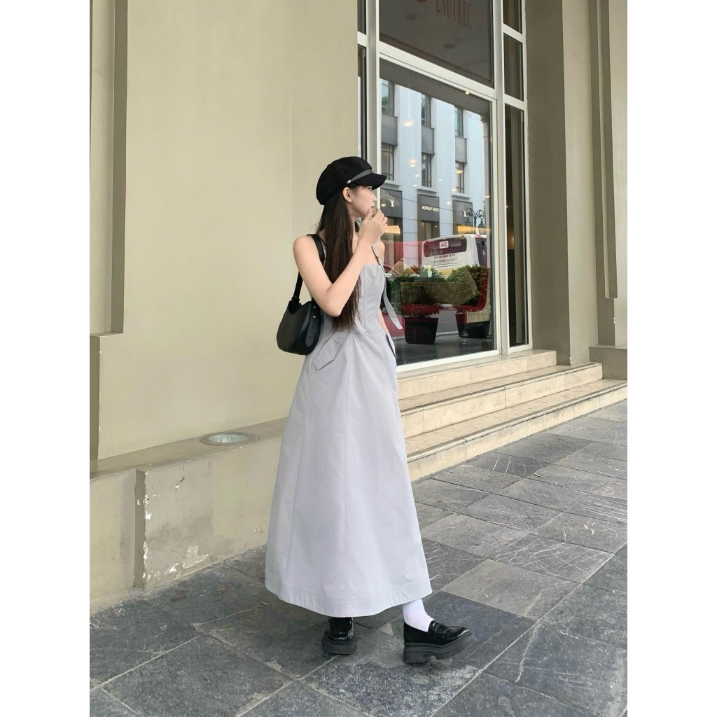 Đầm 2 dây dáng xoè thiết kế phong cách pháp cổ điển dễ phối đồ  | POPLIN Dress | Secodee
