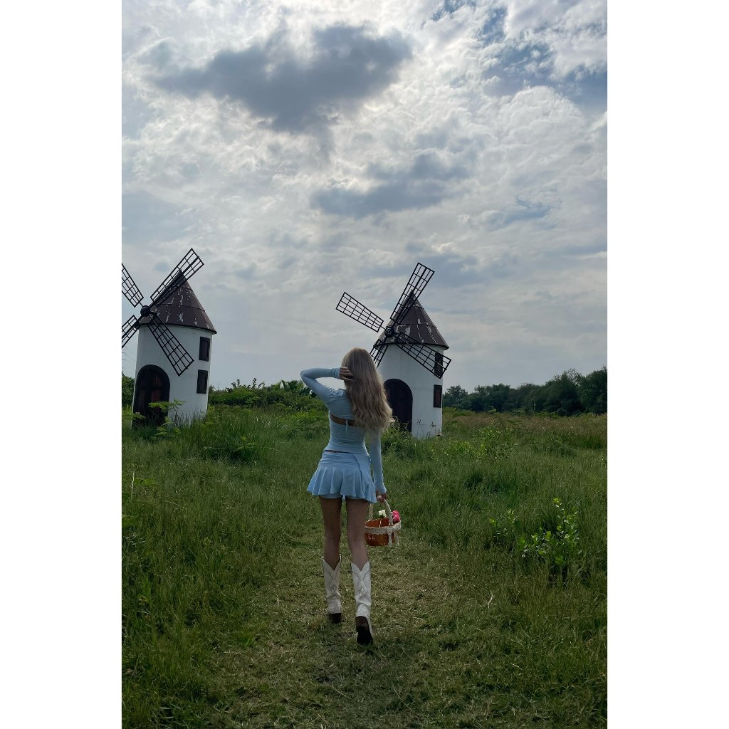 Set lẻ đầm body xoè quyến rũ , đầm Y2K dây phối hạt cao cấp  | HAGA SKIRT, TOP | Secodee