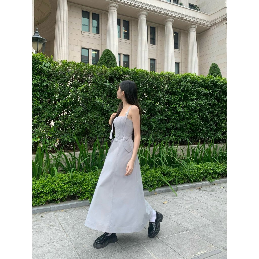 Đầm 2 dây dáng xoè thiết kế phong cách pháp cổ điển dễ phối đồ  | POPLIN Dress | Secodee