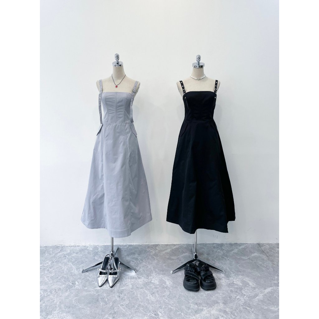 Đầm 2 dây dáng xoè thiết kế phong cách pháp cổ điển dễ phối đồ  | POPLIN Dress | Secodee