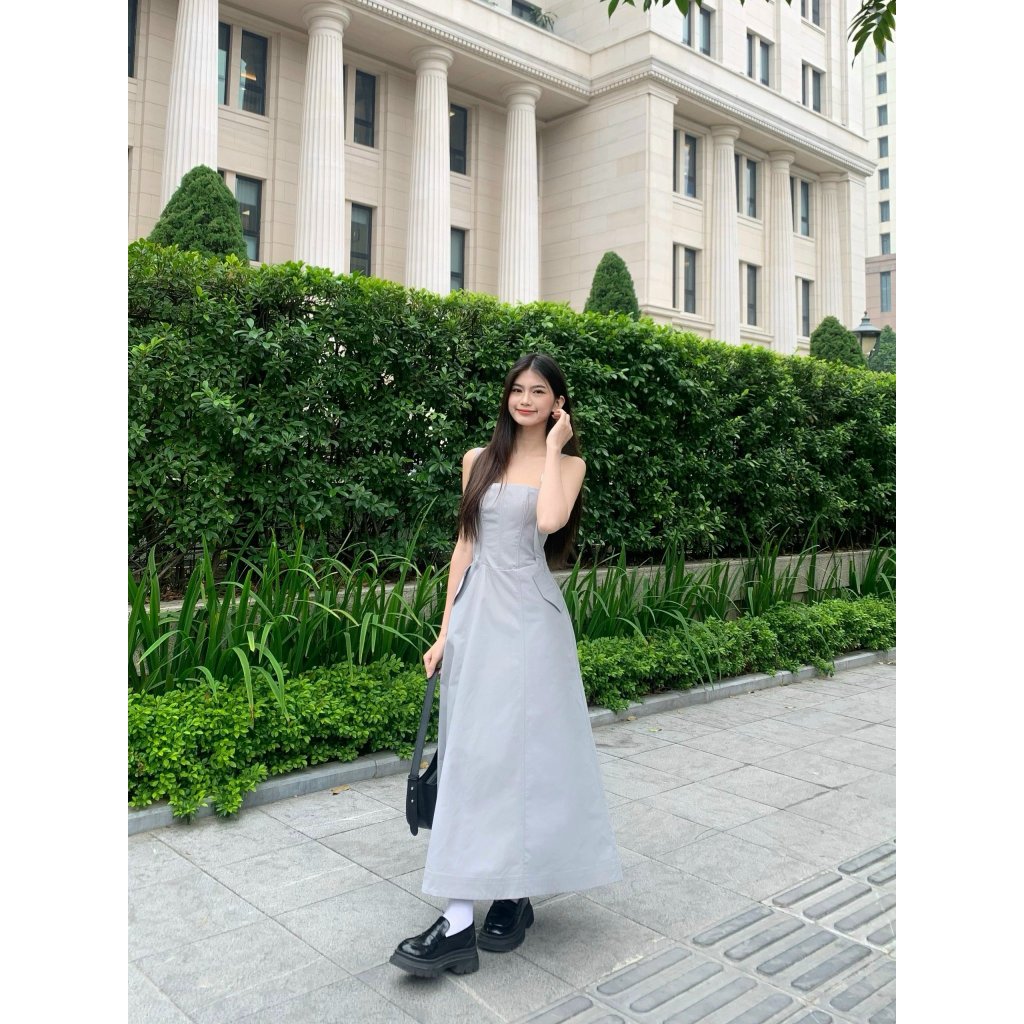 Đầm 2 dây dáng xoè thiết kế phong cách pháp cổ điển dễ phối đồ  | POPLIN Dress | Secodee