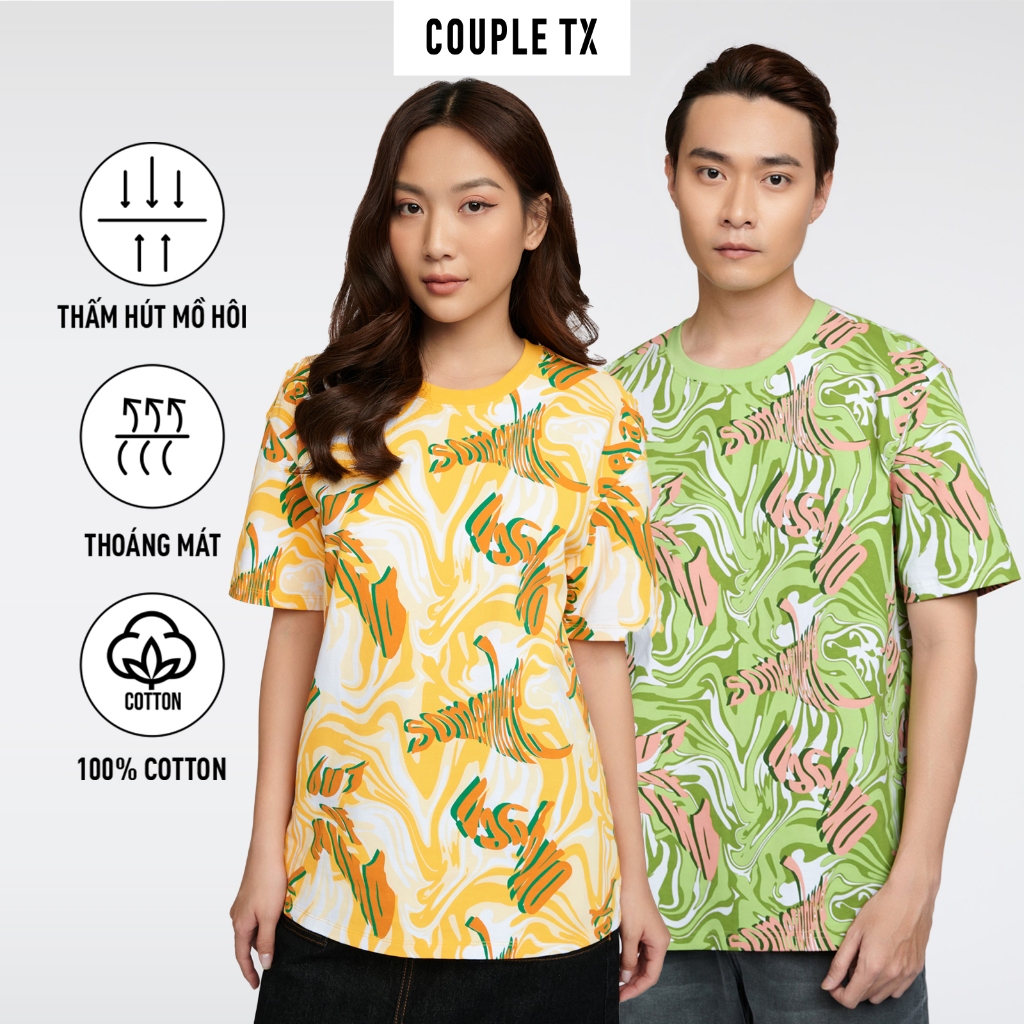 Áo Thun Nam Nữ Couple TX Pattern In Tấm SS23 TS 253