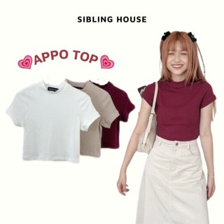 Áo thun Appo Top form ôm cổ tròn dáng croptop vải gân trơn basic - Sibling House