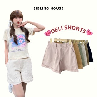 Quần shorts kaki mềm dập lai phối túi to đứng form DELI SHORTS - Sibling House