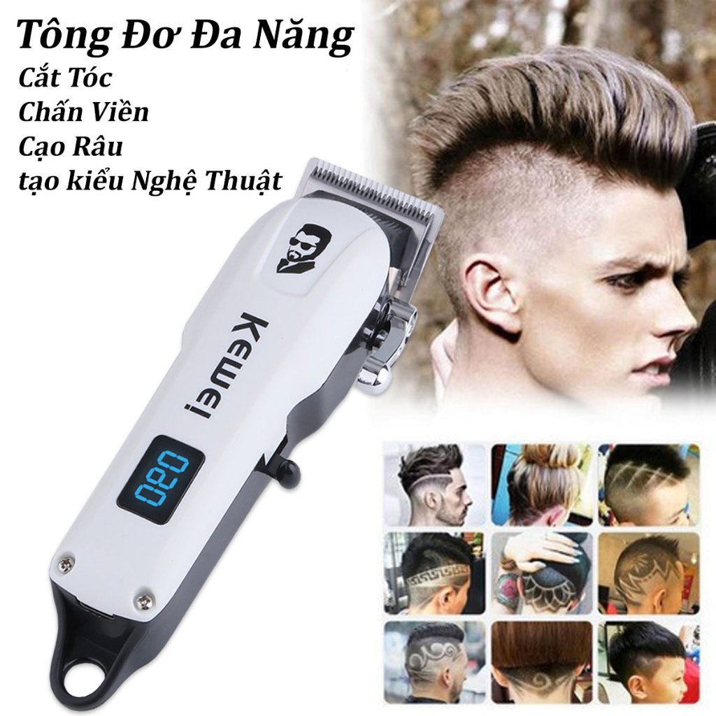 Tông Đơ, Tăng Đơ Cắt Tóc Chấn Viền Không Dây Kemei 232 Chính Hãng