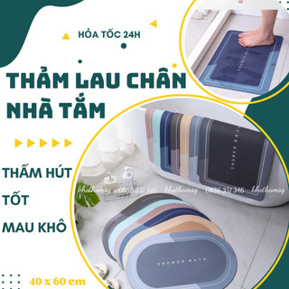 Thảm hút nước siêu thấm silicon - thảm lau chân siêu mềm siêu dày, siêu thấm nước chất liệu chống trượt 40x60cm