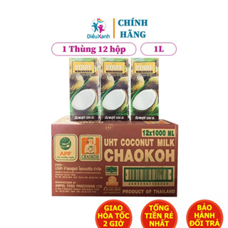 [Thùng 12 Hộp] Nước Cốt Dừa Thái Lan CHAOKOH 1L - Nhập Khẩu Thái Lan