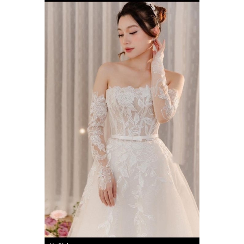 Ống tay hoa lá lúp hoa lá dây nịt nơ