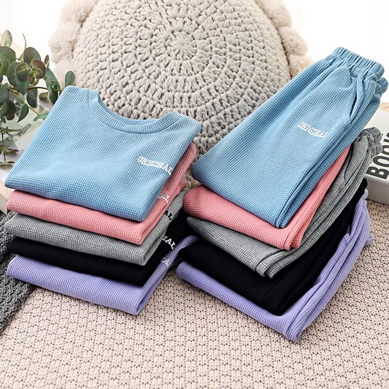 Bộ quần áo thu đông trẻ em chất cotton tổ ong cho bé từ 6kg size đại 60kg - Bộ Dài Tay ORIGIHAL